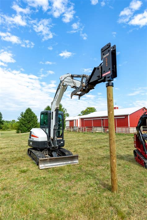 post driver for mini excavator|post pounder attachment for bobcat.